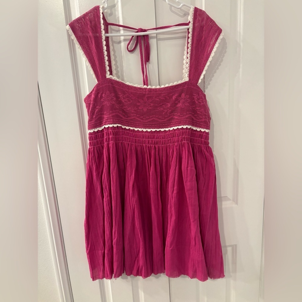 FREE PEOPLE HEARTLAND MINI DRESS IN ISLAND FLOWER Size L NWT - Picture 3 of 15